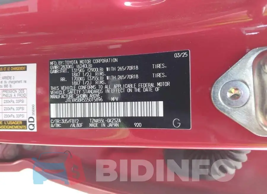 JTEVA5BR5S5015896 Photo# 9