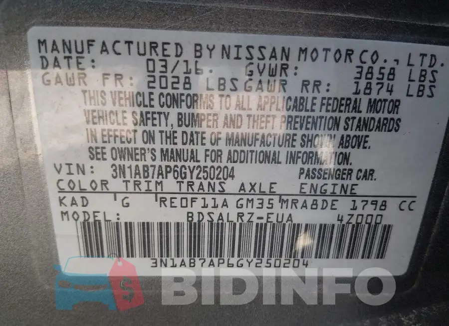 3N1AB7AP6GY250204 Photo# 9