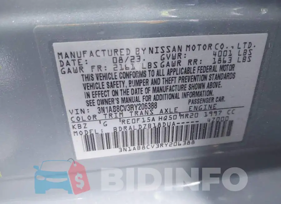 3N1AB8CV3RY206388 Photo# 9