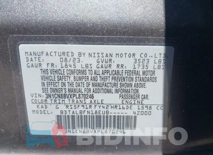3N1CN8BVXPL870246 Photo# 9