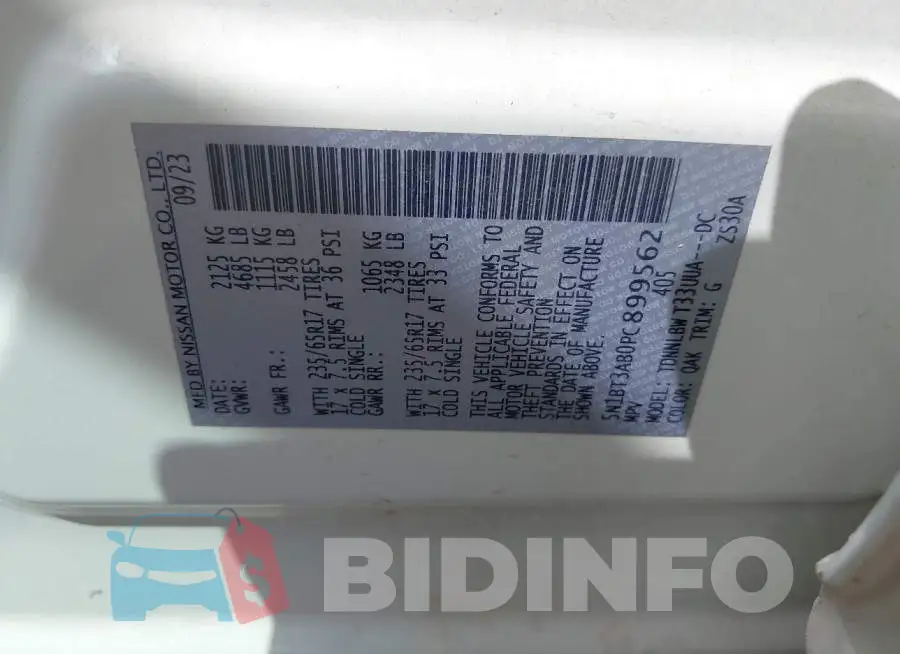 5N1BT3AB0PC899562 Photo# 9