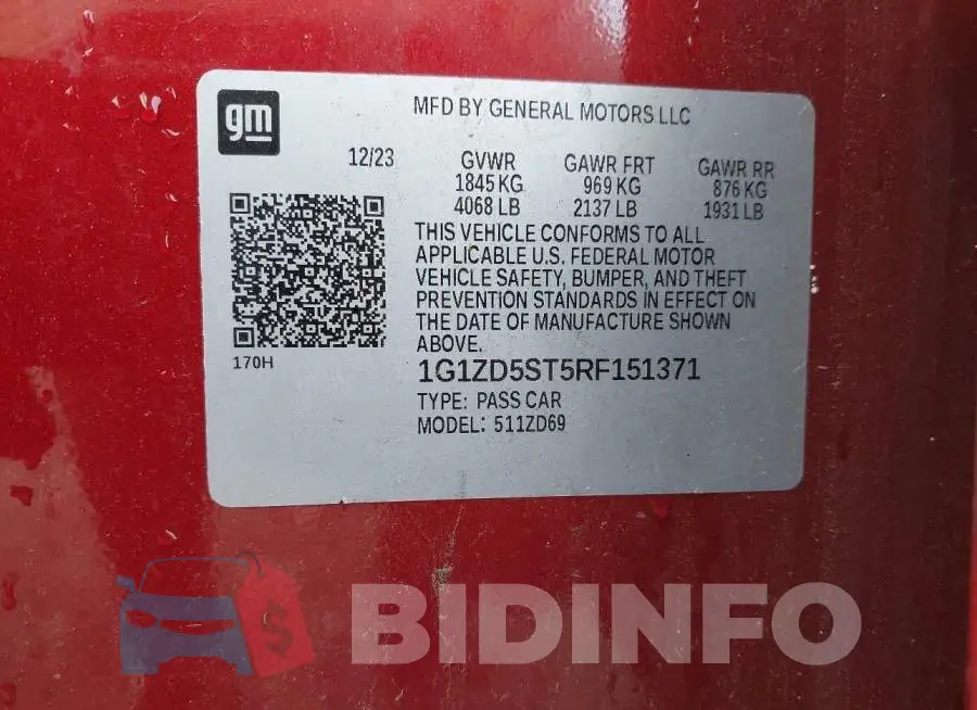 1G1ZD5ST5RF151371 Photo# 9