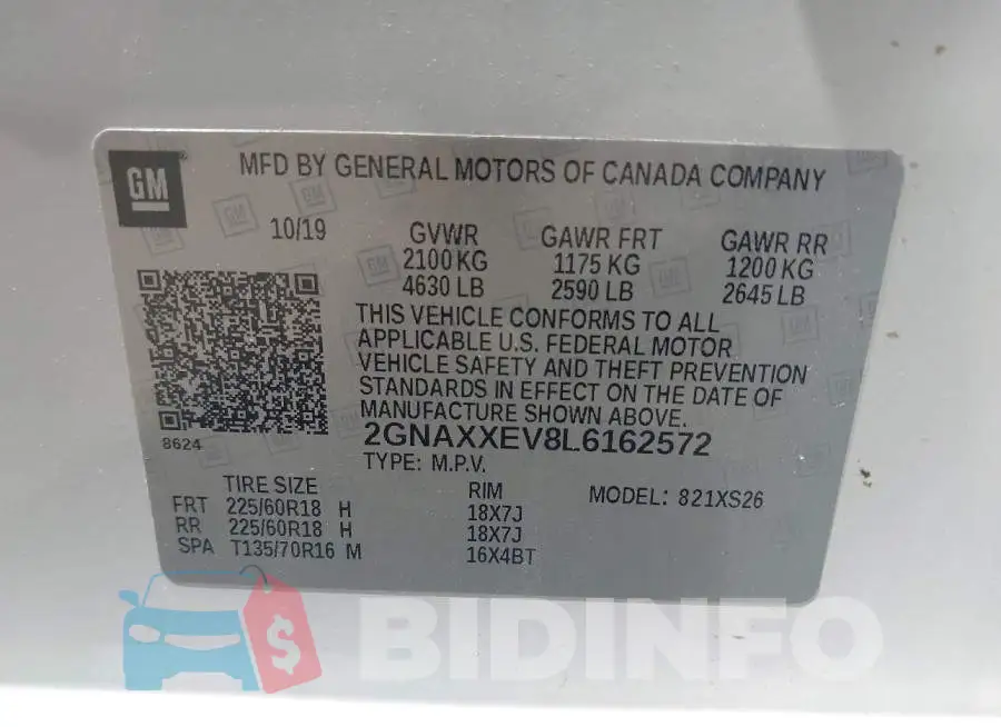 2GNAXXEV8L6162572 Photo# 9