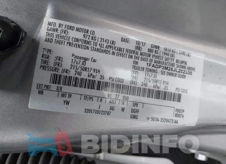 1FADP3M26JL202339 Photo# 9