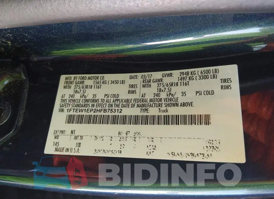 1FTEW1EP2HFB75312 Photo# 9
