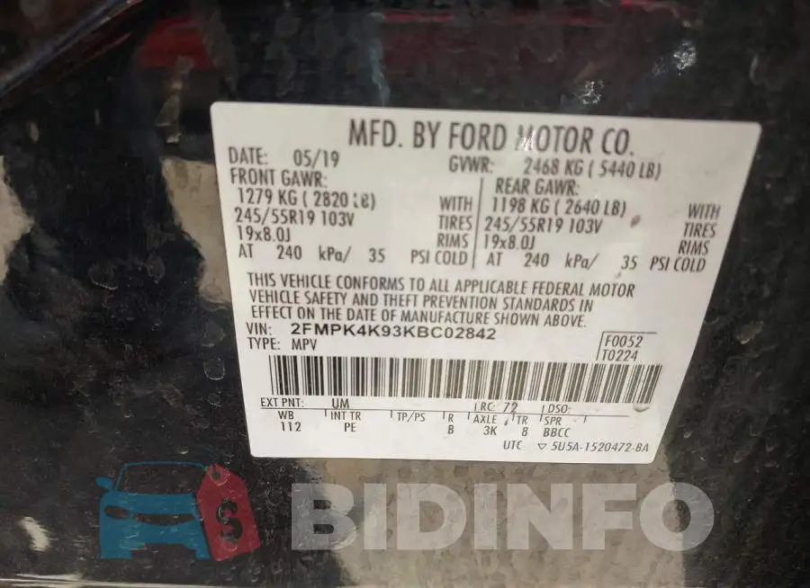 2FMPK4K93KBC02842 Photo# 9