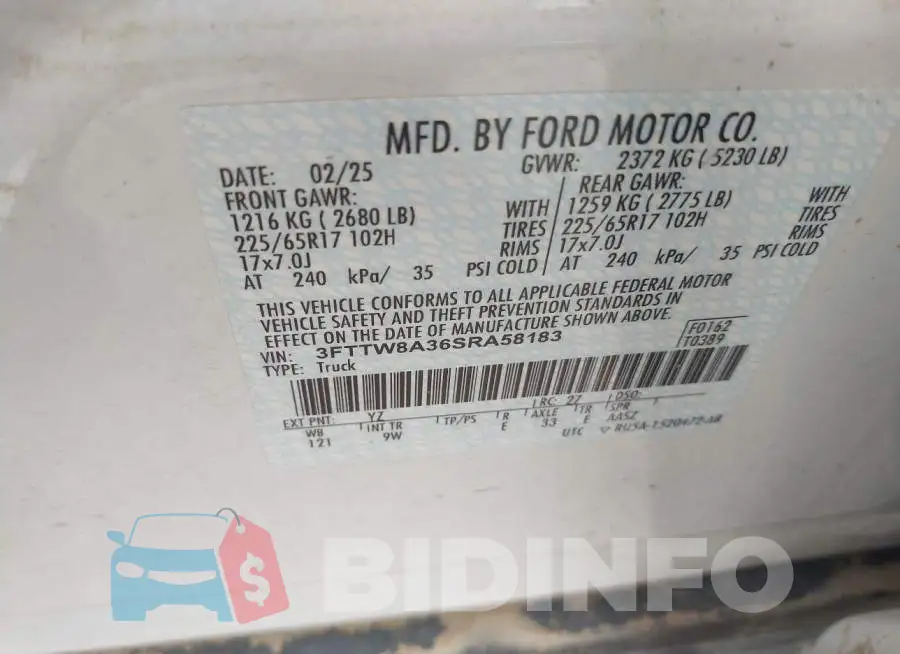 3FTTW8A36SRA58183 Photo# 9