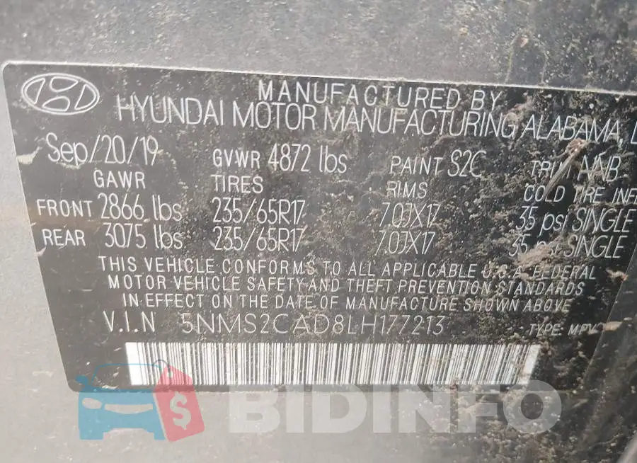 5NMS2CAD8LH177213 Photo# 9