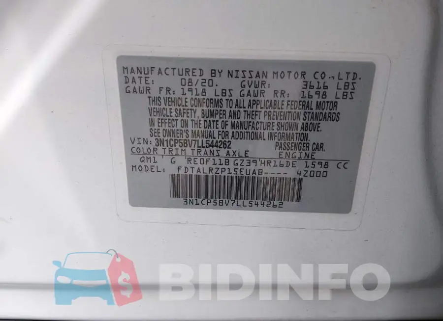 3N1CP5BV7LL544262 Photo# 9