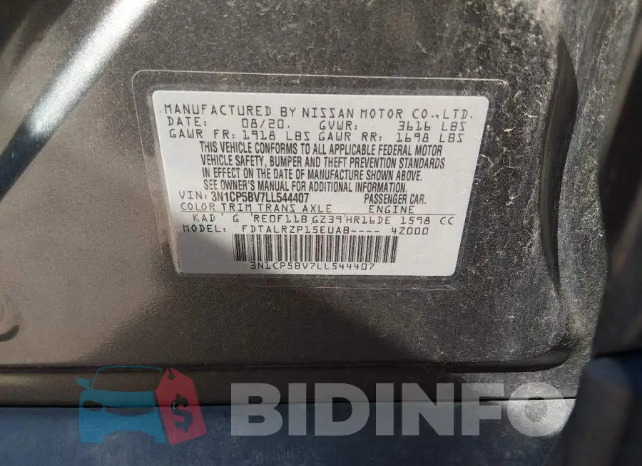 3N1CP5BV7LL544407 Photo# 9