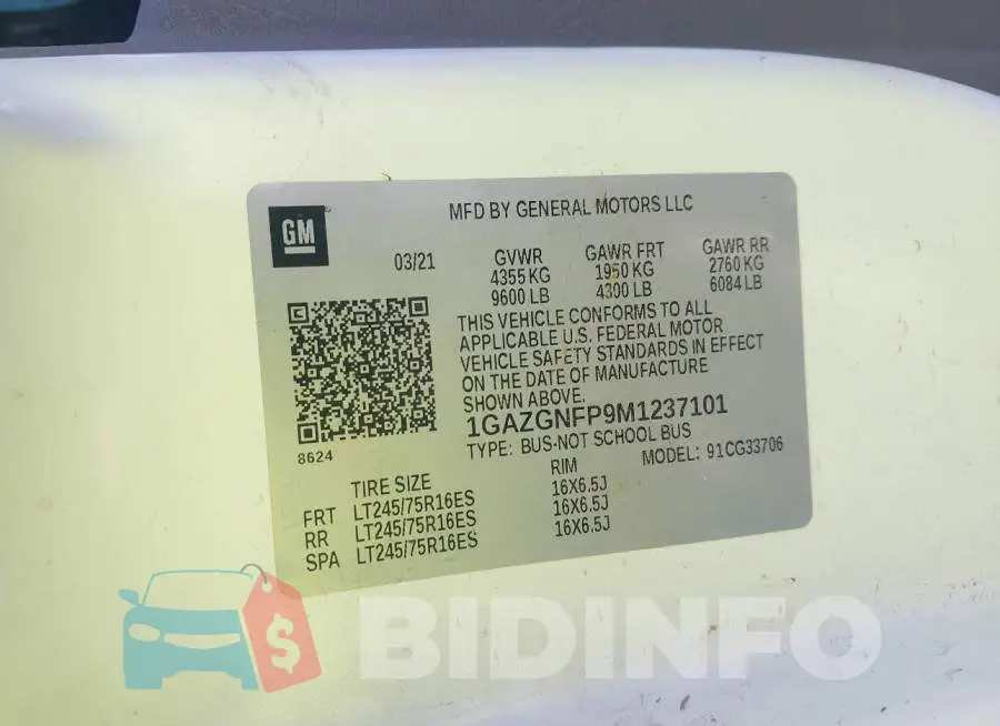 1GAZGNFP9M1237101 Photo# 9