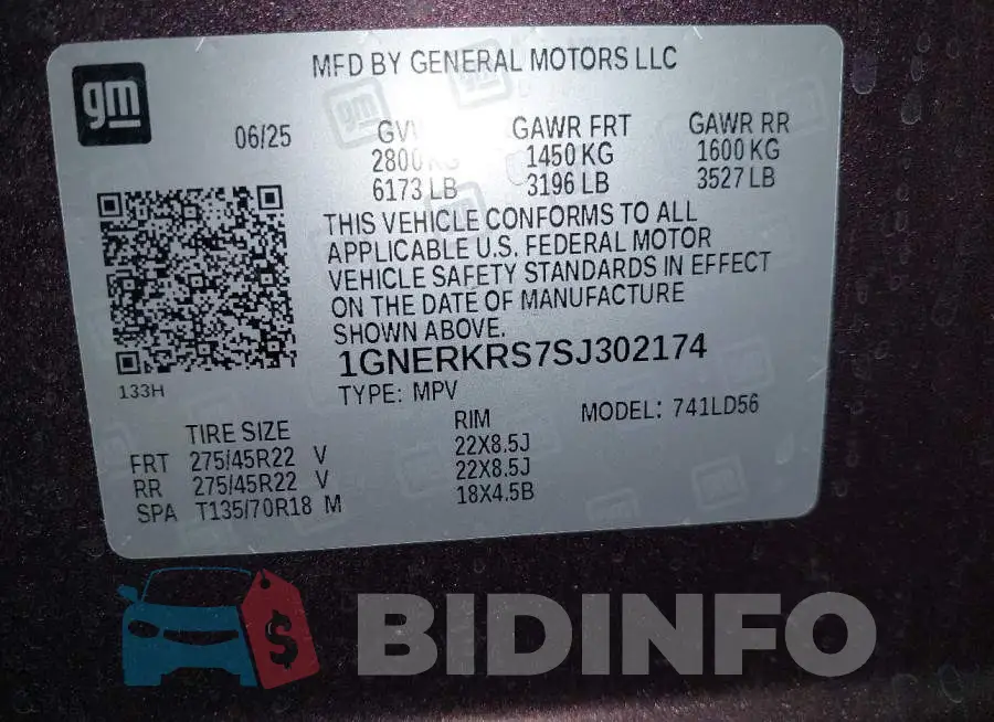 1GNERKRS7SJ302174 Photo# 9