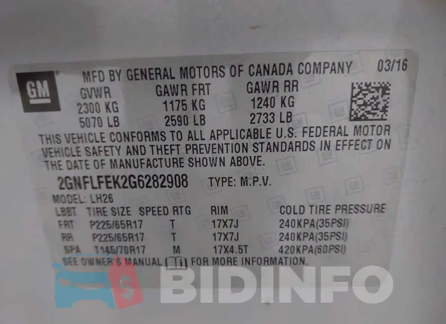 2GNFLFEK2G6282908 Photo# 9