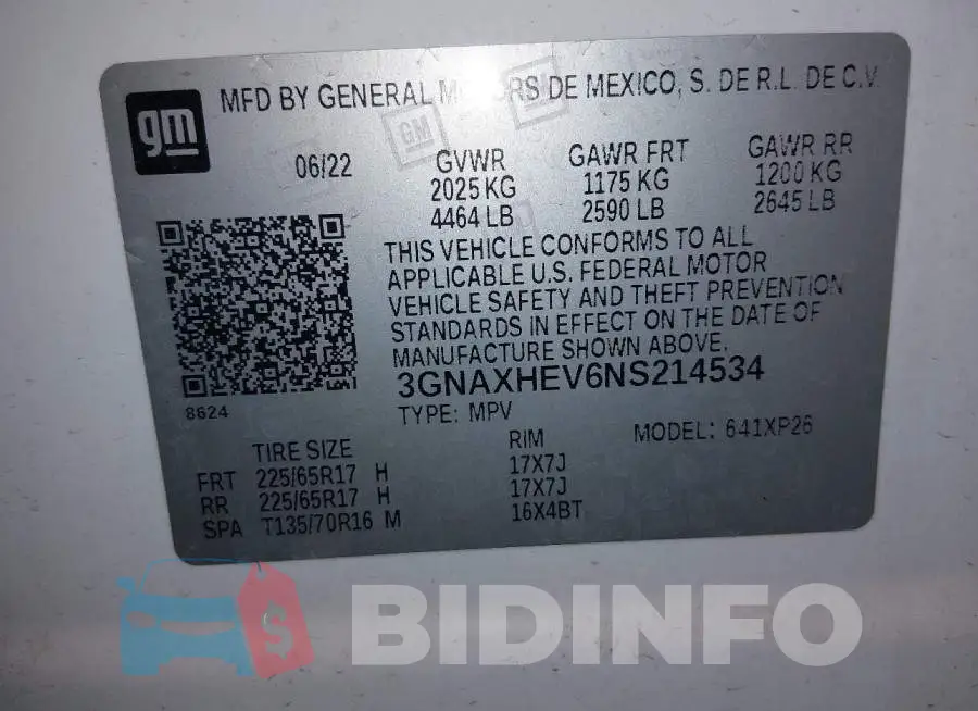 3GNAXHEV6NS214534 Photo# 9