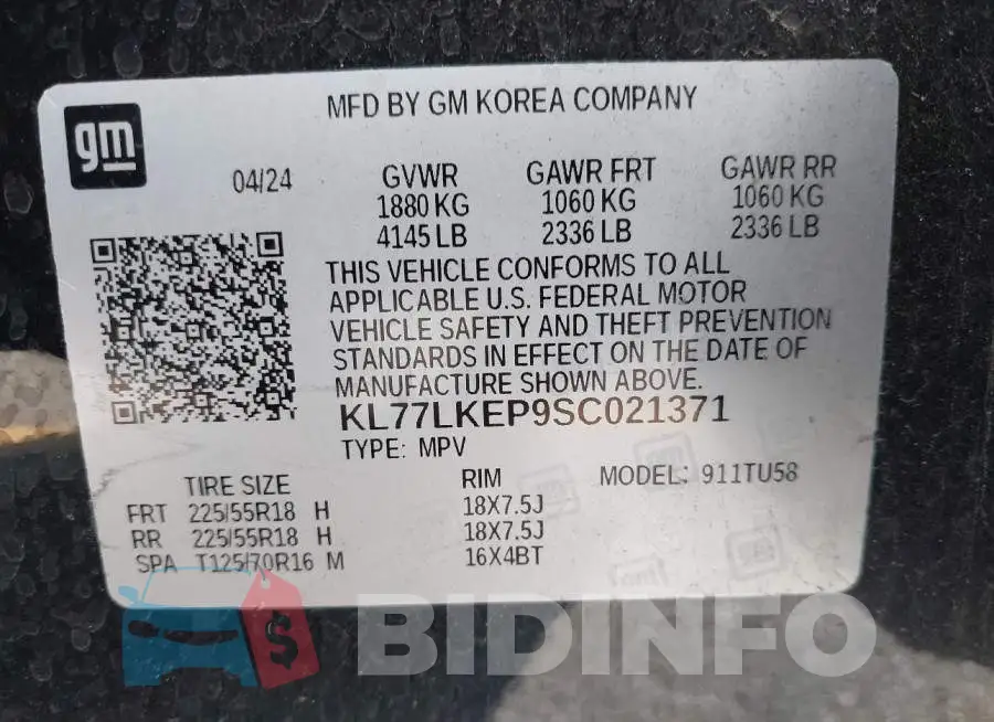 KL77LKEP9SC021371 Photo# 9