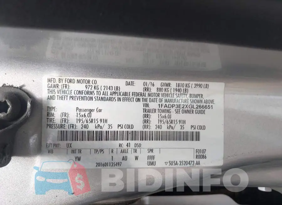 1FADP3E2XGL266651 Photo# 9