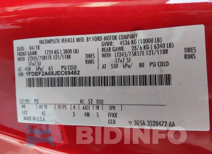 1FDBF2A68JEC69482 Photo# 9