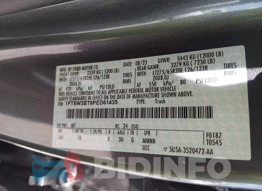 1FT8W3BT8PED61435 Photo# 8