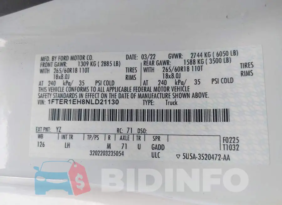 1FTER1EH8NLD21130 Photo# 9