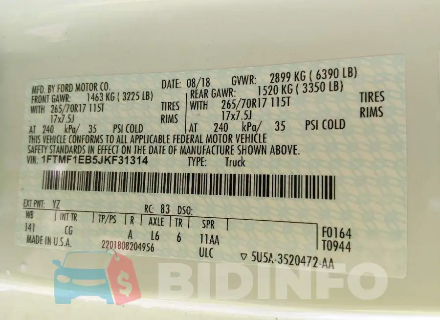 1FTMF1EB5JKF31314 Photo# 9