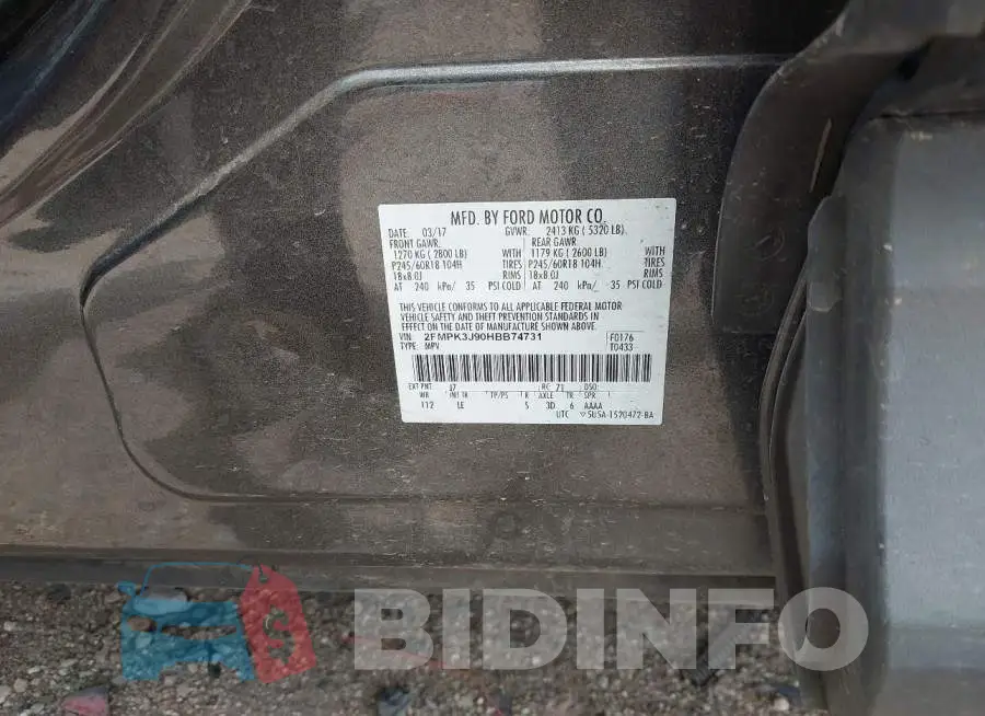 2FMPK3J90HBB74731 Photo# 9
