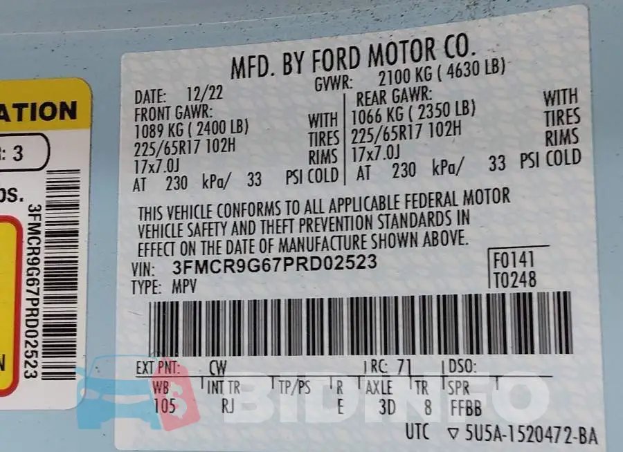 3FMCR9G67PRD02523 Photo# 8