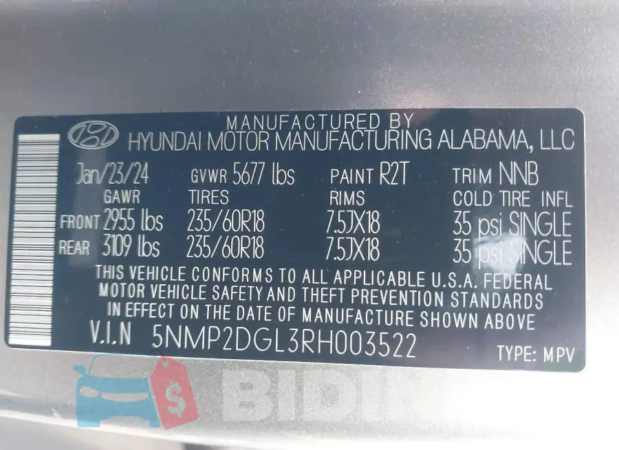 5NMP2DGL3RH003522 Photo# 9