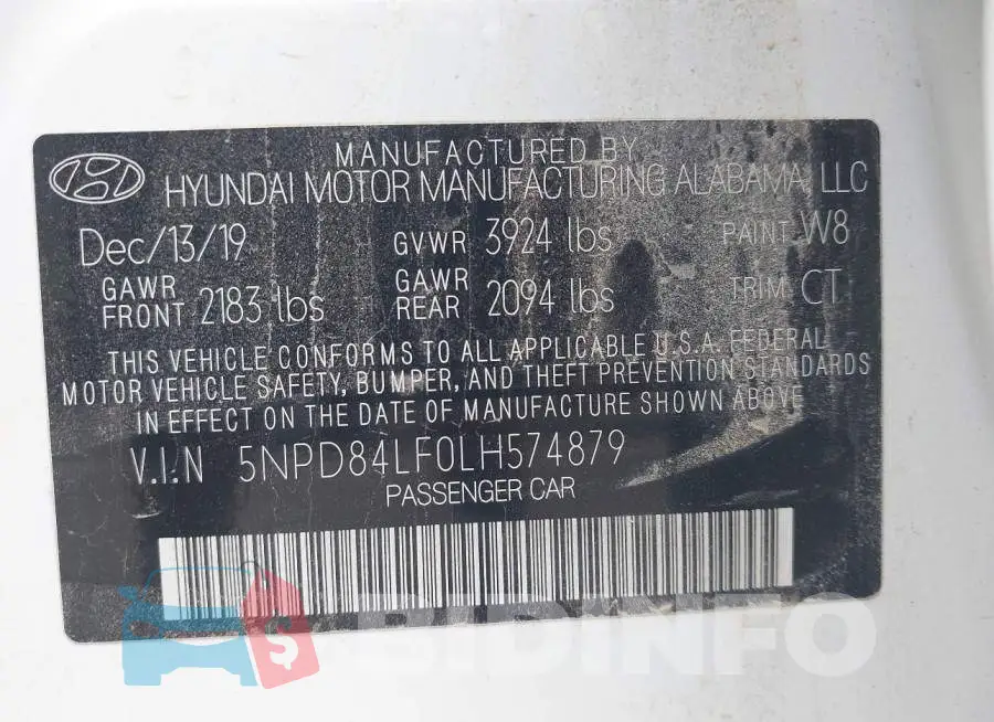 5NPD84LF0LH574879 Photo# 9