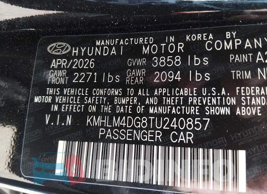 KMHLM4DG8TU240857 Photo# 9