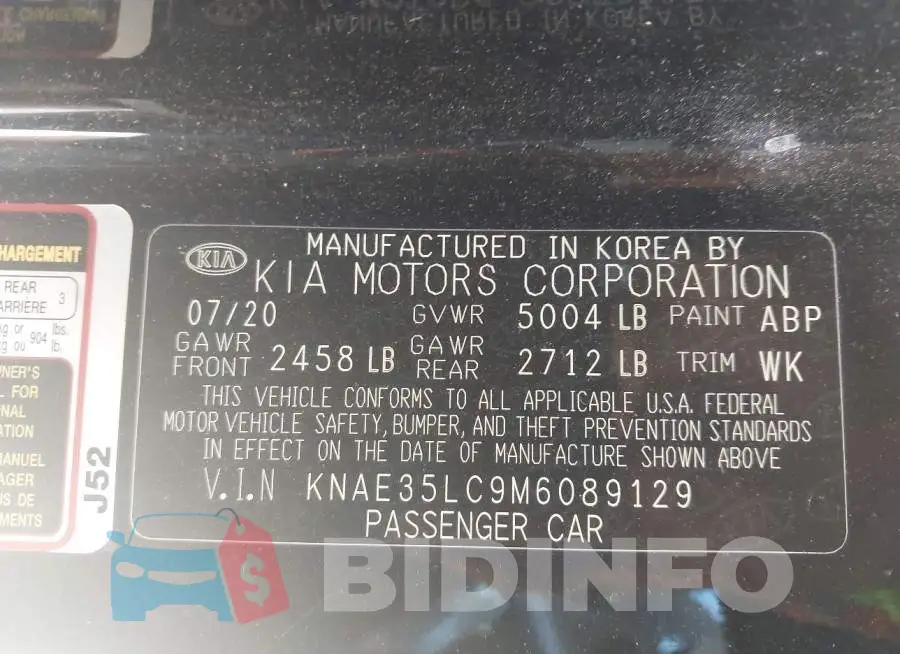 KNAE35LC9M6089129 Photo# 9