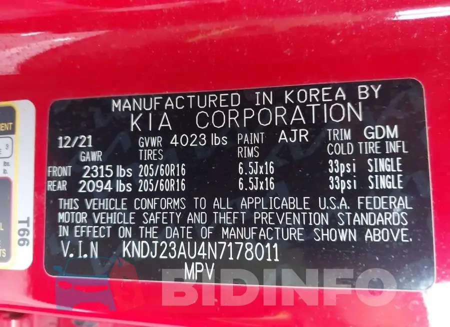 KNDJ23AU4N7178011 Photo# 9