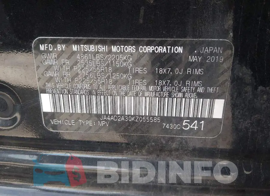 JA4AD2A30KZ055585 Photo# 9