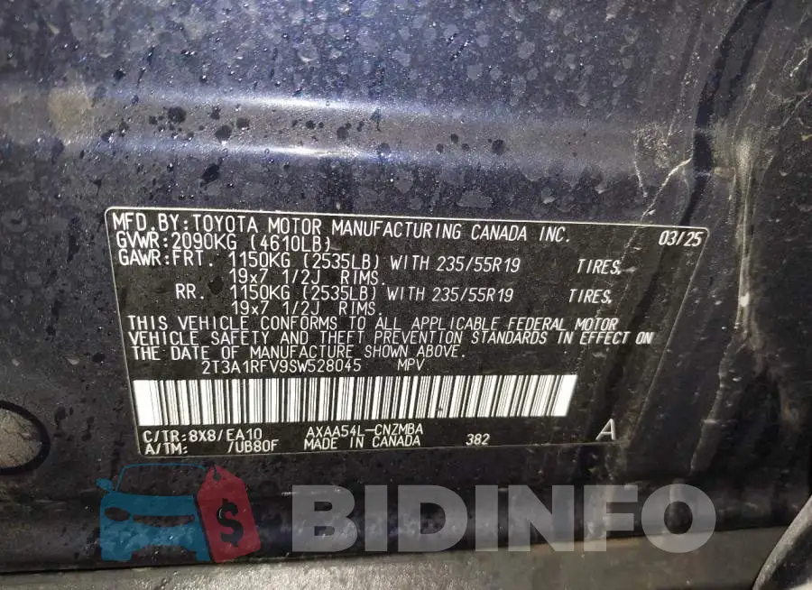 2T3A1RFV9SW528045 Photo# 9