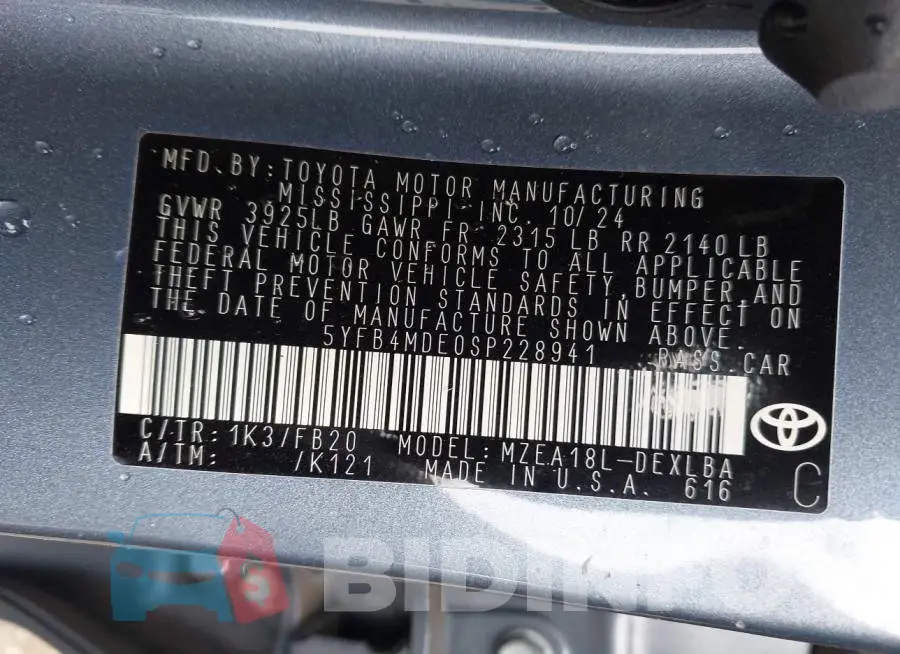 5YFB4MDE0SP228941 Photo# 9