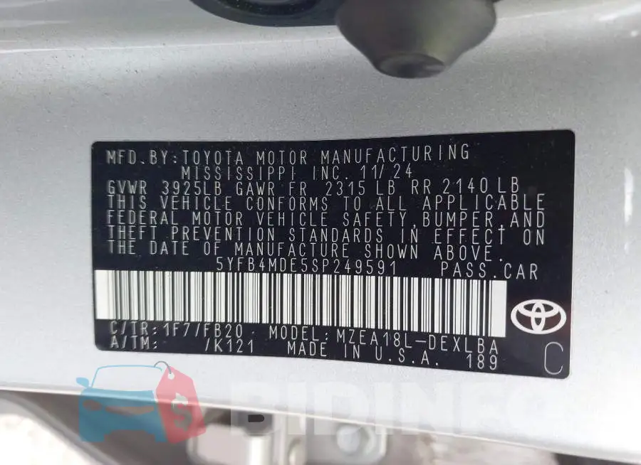 5YFB4MDE5SP249591 Photo# 9