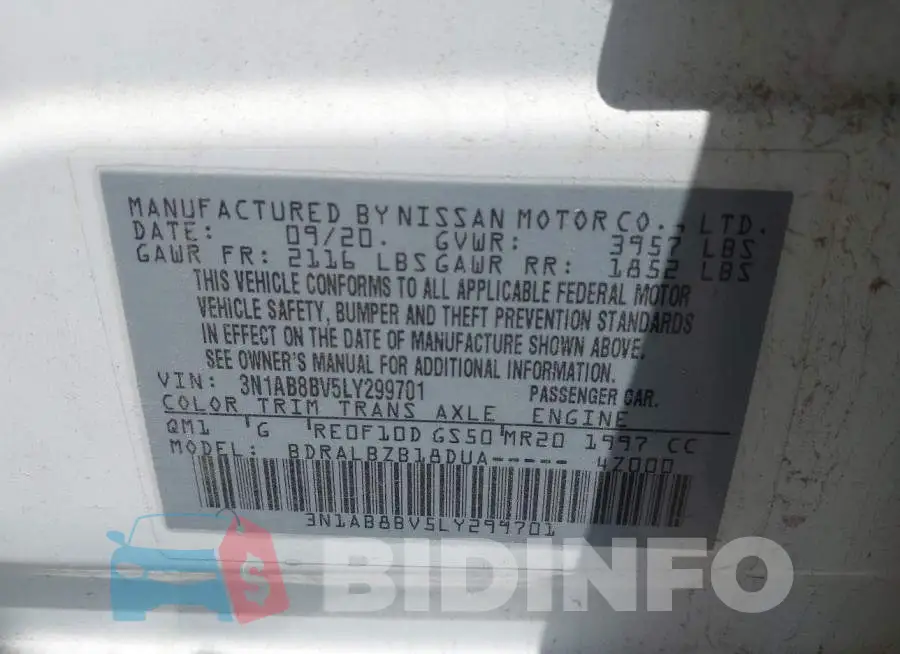 3N1AB8BV5LY299701 Photo# 9