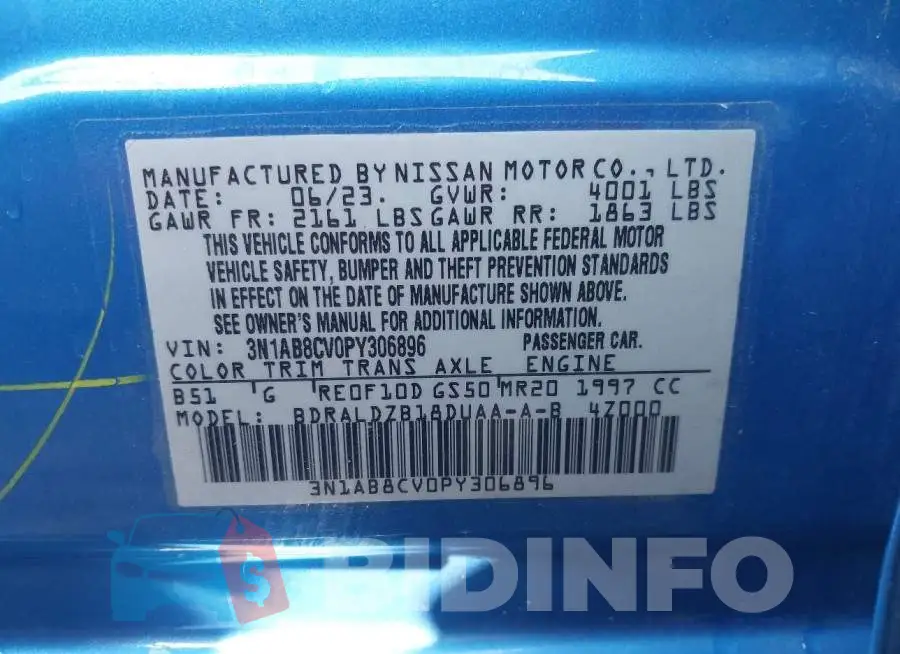 3N1AB8CV0PY306896 Photo# 9