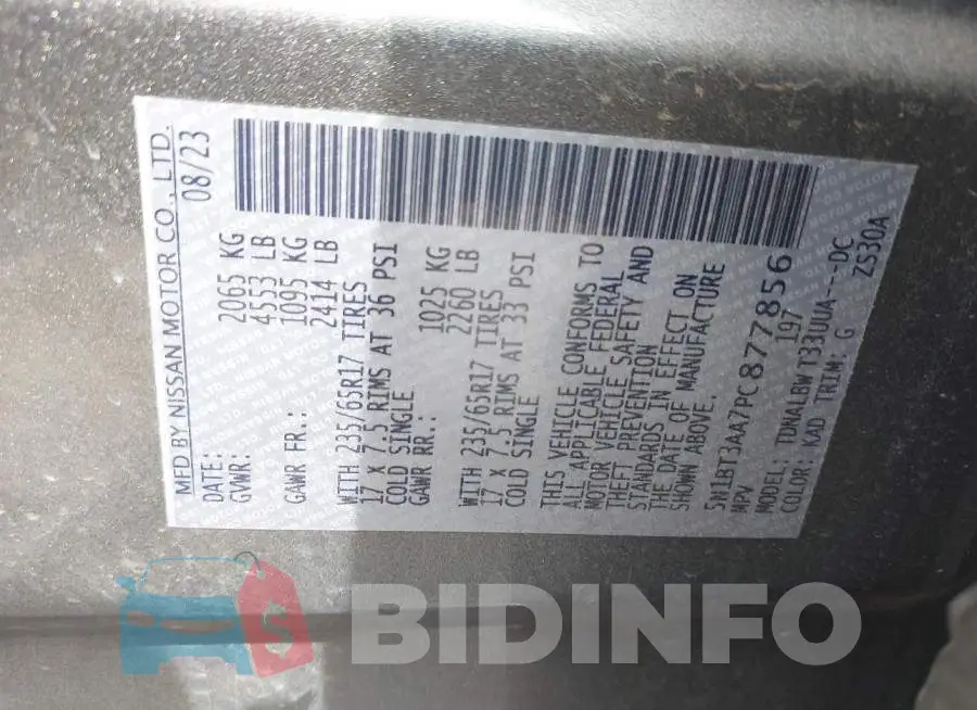 5N1BT3AA7PC877856 Photo# 9