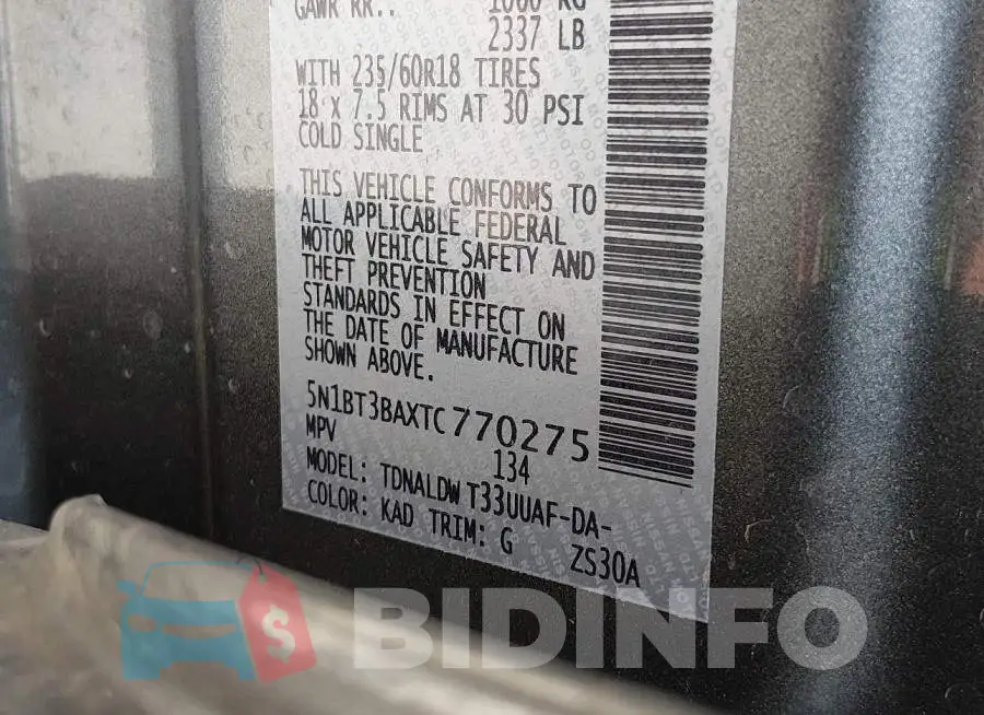 5N1BT3BAXTC770275 Photo# 9