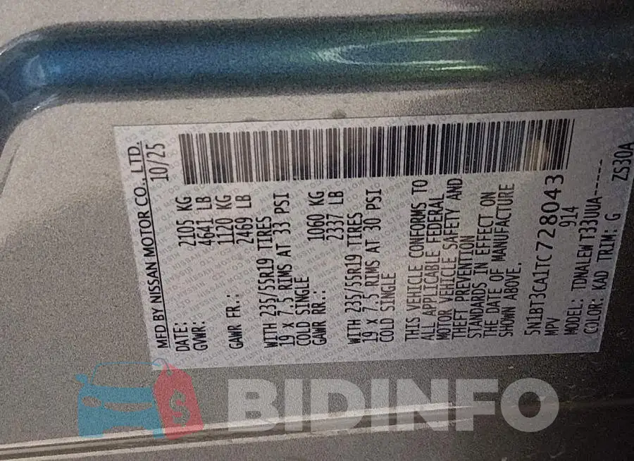 5N1BT3CA1TC728043 Photo# 9