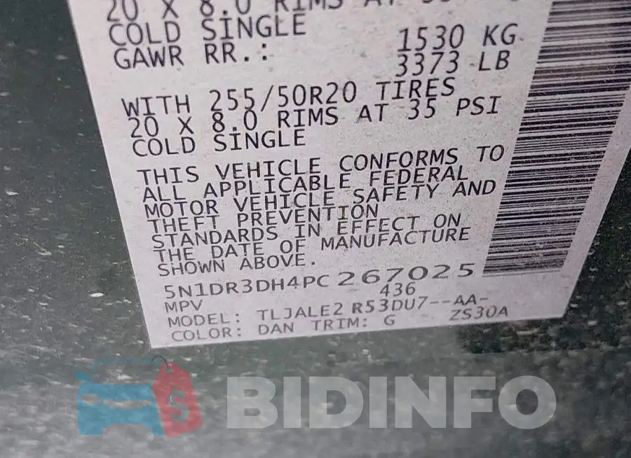 5N1DR3DH4PC267025 Photo# 9