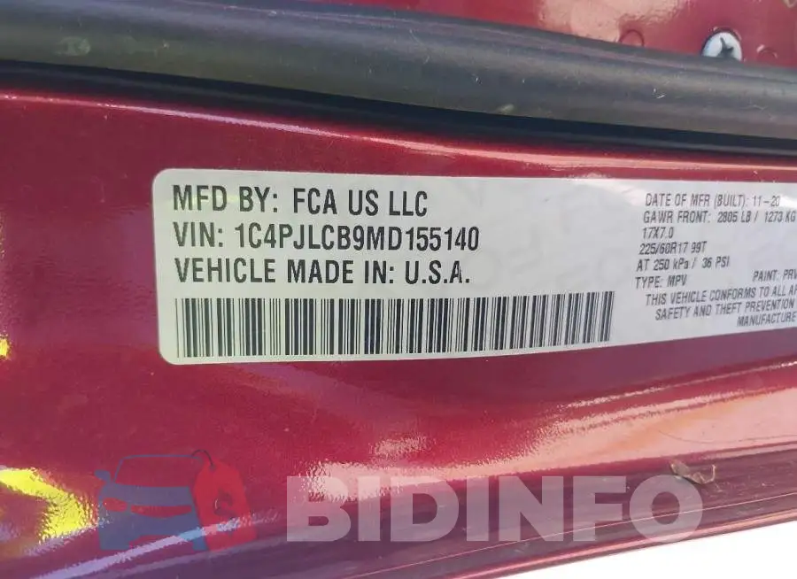 1C4PJLCB9MD155140 Photo# 9