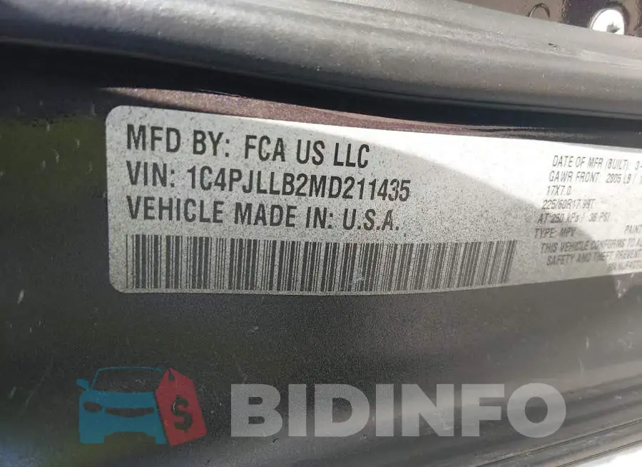 1C4PJLLB2MD211435 Photo# 9