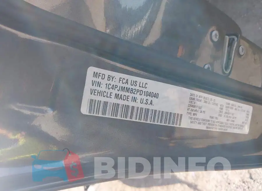 1C4PJMMB2PD104040 Photo# 9