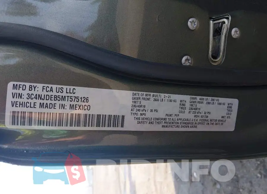 3C4NJDEB5MT575126 Photo# 9