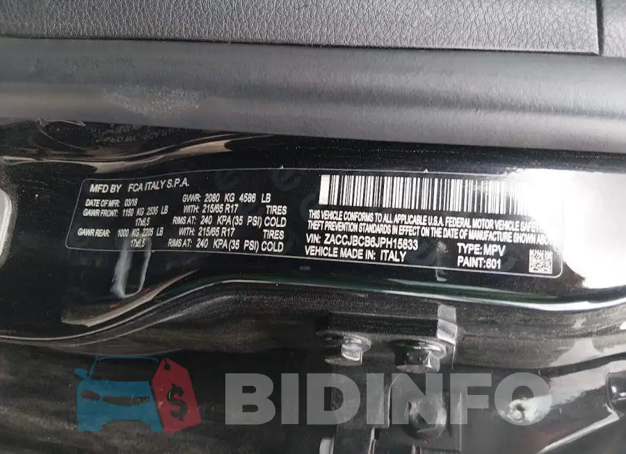 ZACCJBCB6JPH15833 Photo# 9