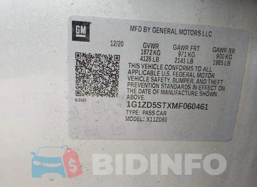 1G1ZD5STXMF060461 Photo# 9