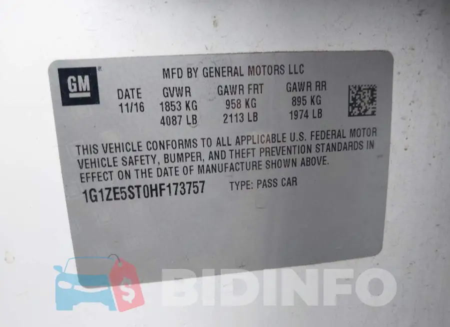 1G1ZE5ST0HF173757 Photo# 9