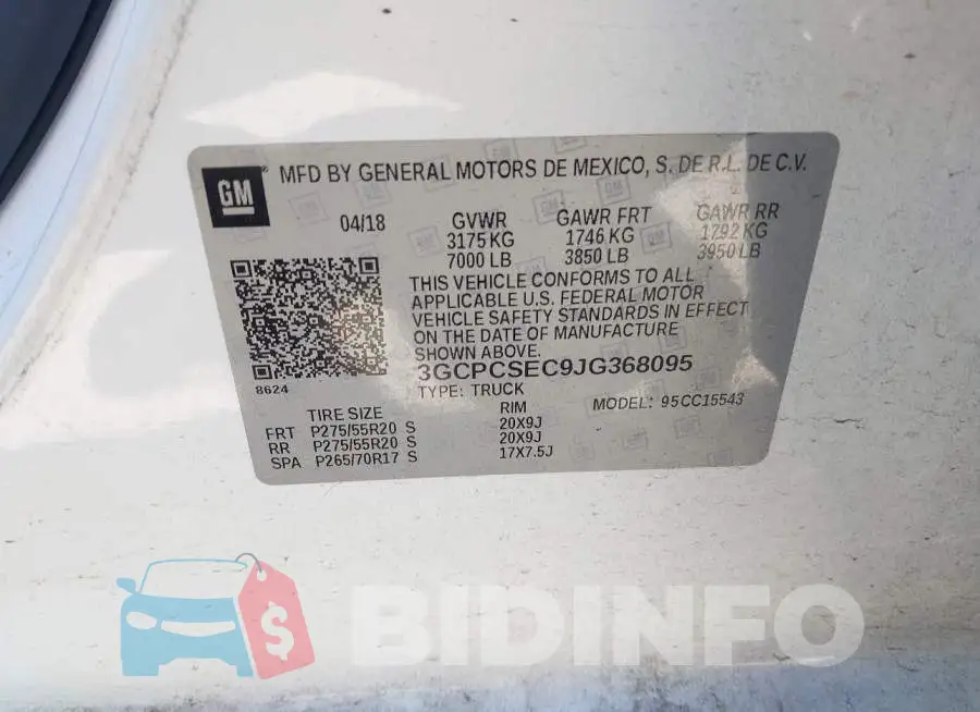 3GCPCSEC9JG368095 Photo# 9