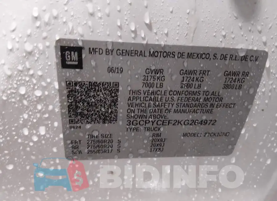 3GCPYCEF2KG264972 Photo# 9